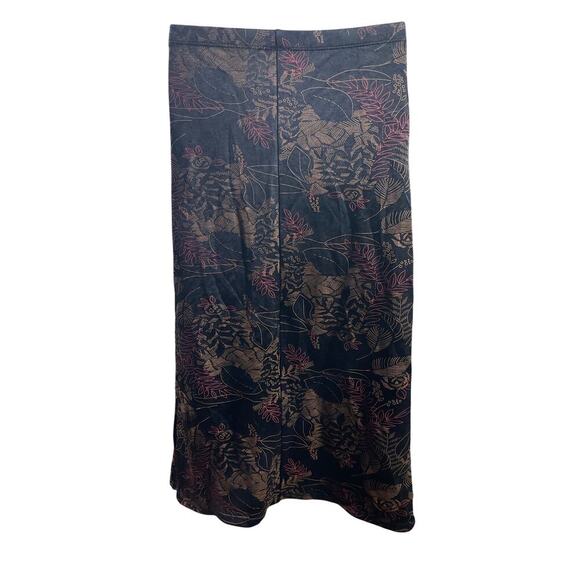 Vintage Whimsical Black Floral Line Print Midi Skirt Women's Size Small - Picture 2 of 4